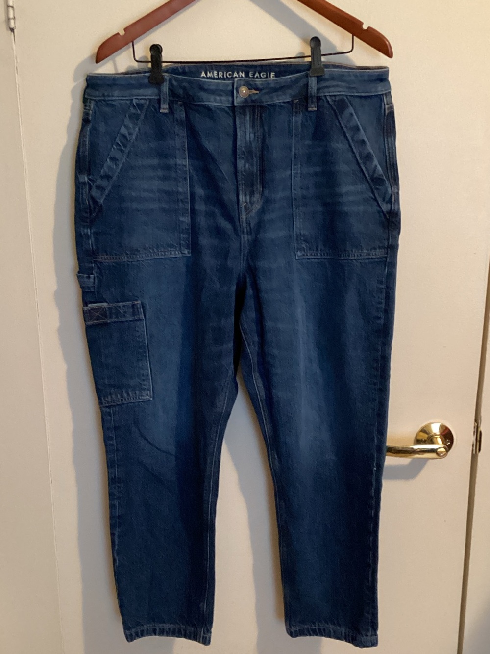 American Eagle Outfitters Women’s Indigo Relaxed Cargo Jeans
